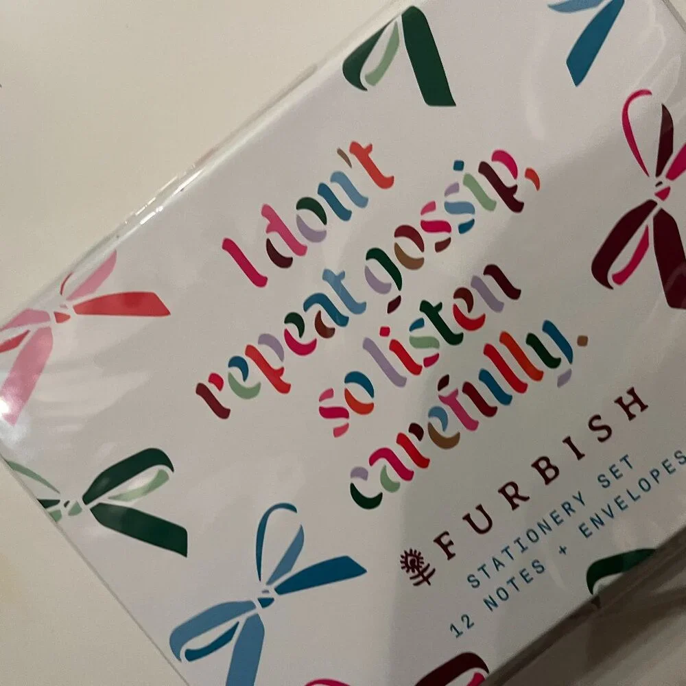 Furbish Note Cards - 2‎ Boxes - I Don't Repeat Gossip to Listen Up! (new)